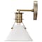 Nuvo Outpost 1-Light Wall Sconce - Matte White with Burnished Brass 60/7520 - alternate 2